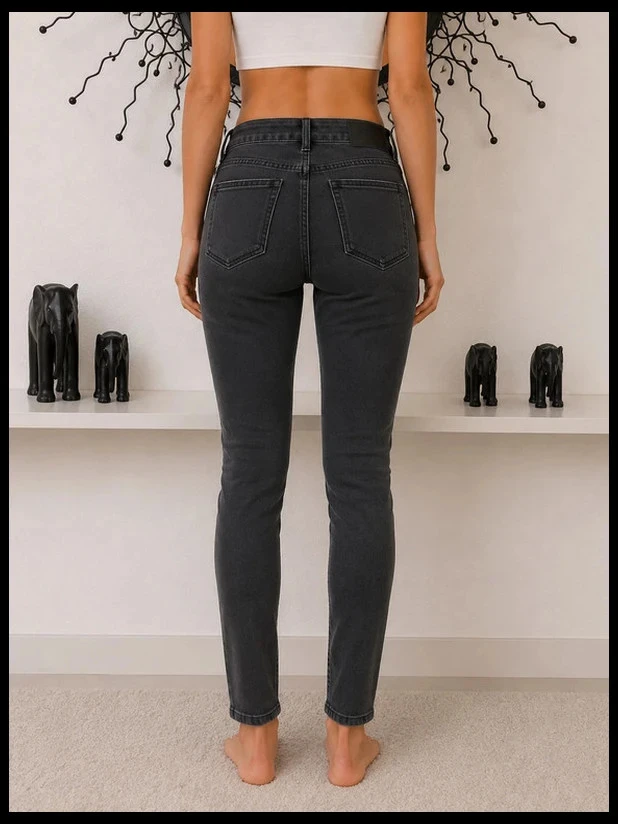Jean Skinny Mango Gris Antracita – Denim Stretch & Corte Ultra-ajustado – Talla 32 (XXS) – photo 7